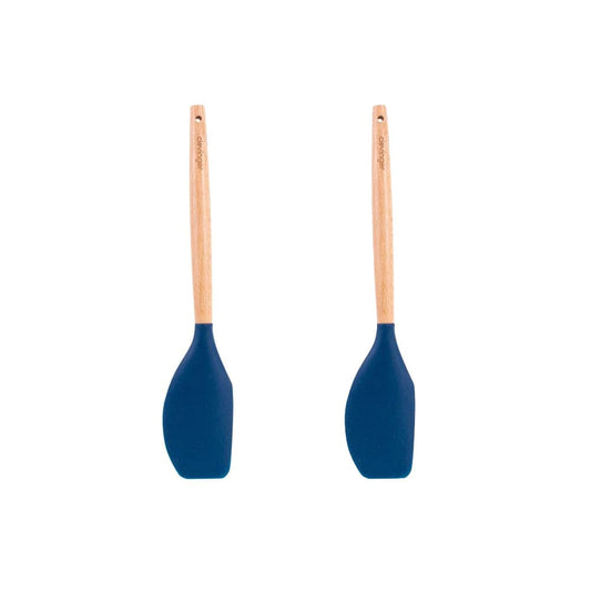 Clevinger cookware 2pcs Beechwood & silicone spatula navy