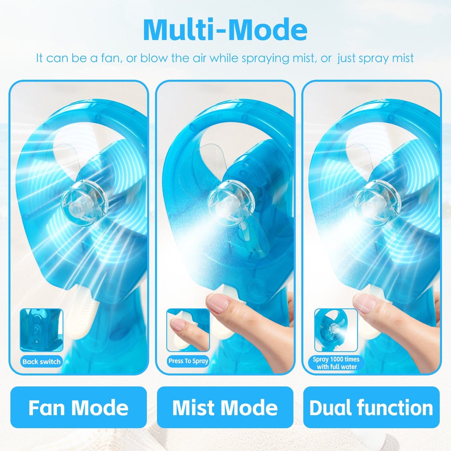Lazy Dayz Hydration Lazy Dayz Water Spray Fan - Blue