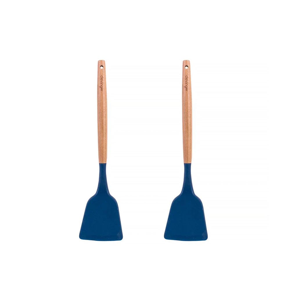 Clevinger cookware 2pcs Beechwood & silicone turner navy