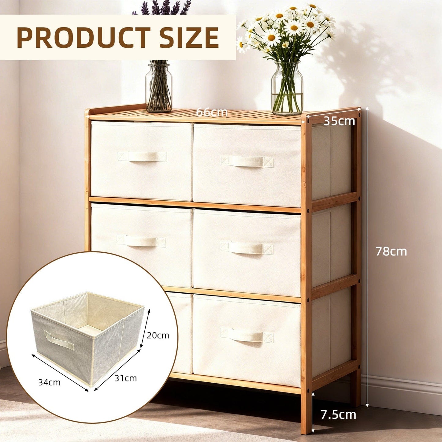 Clevinger 6 Drawer Bamboo Storage Chest