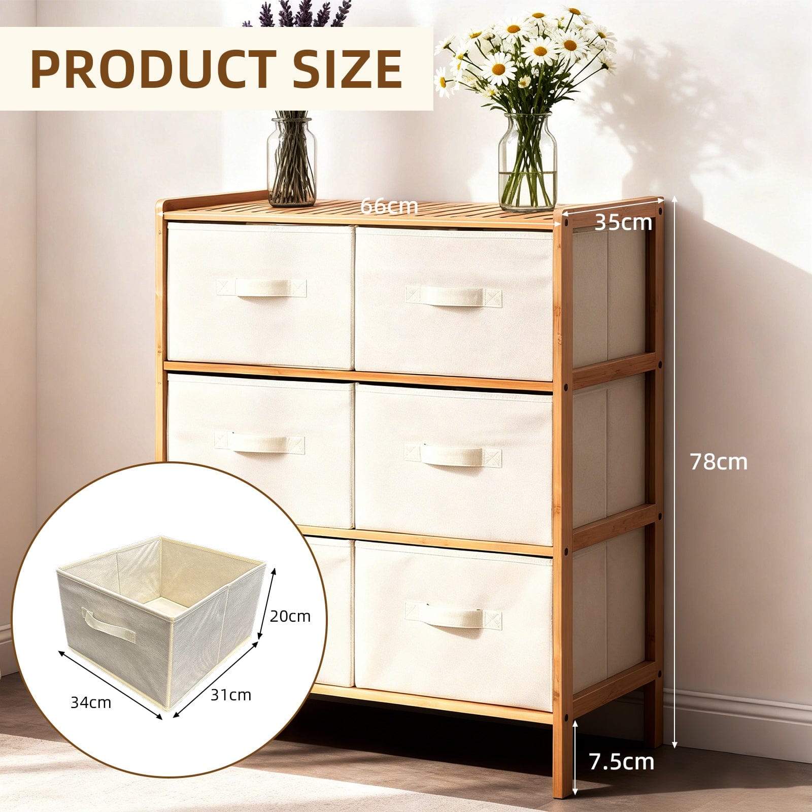 Clevinger 6 Drawer Bamboo Storage Chest