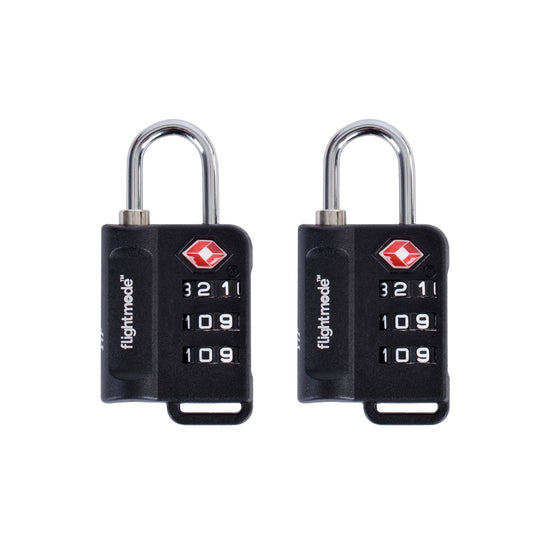 Flightmode 2 Pcs TSA Approved Travel 3 Dial Indicator Padlock