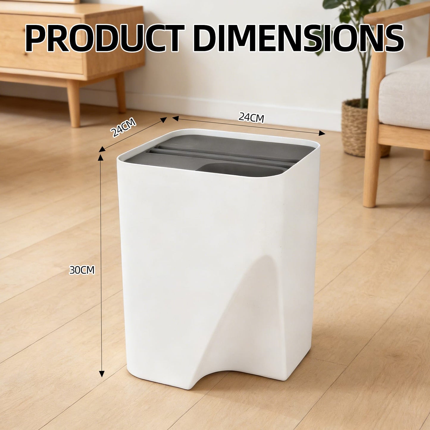 Living Today kitchenware 18L Stackable Plastic Kitchen Trash Bin Household Classification Storage Box