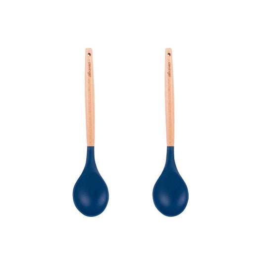 Clevinger cookware 2pcs Beechwood & silicone spoon navy