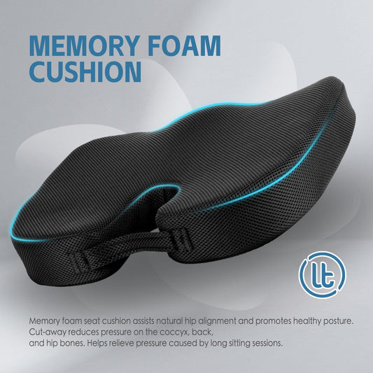 Living Today Pillows Memory Foam Car Office Seat Cushion with Black Cover