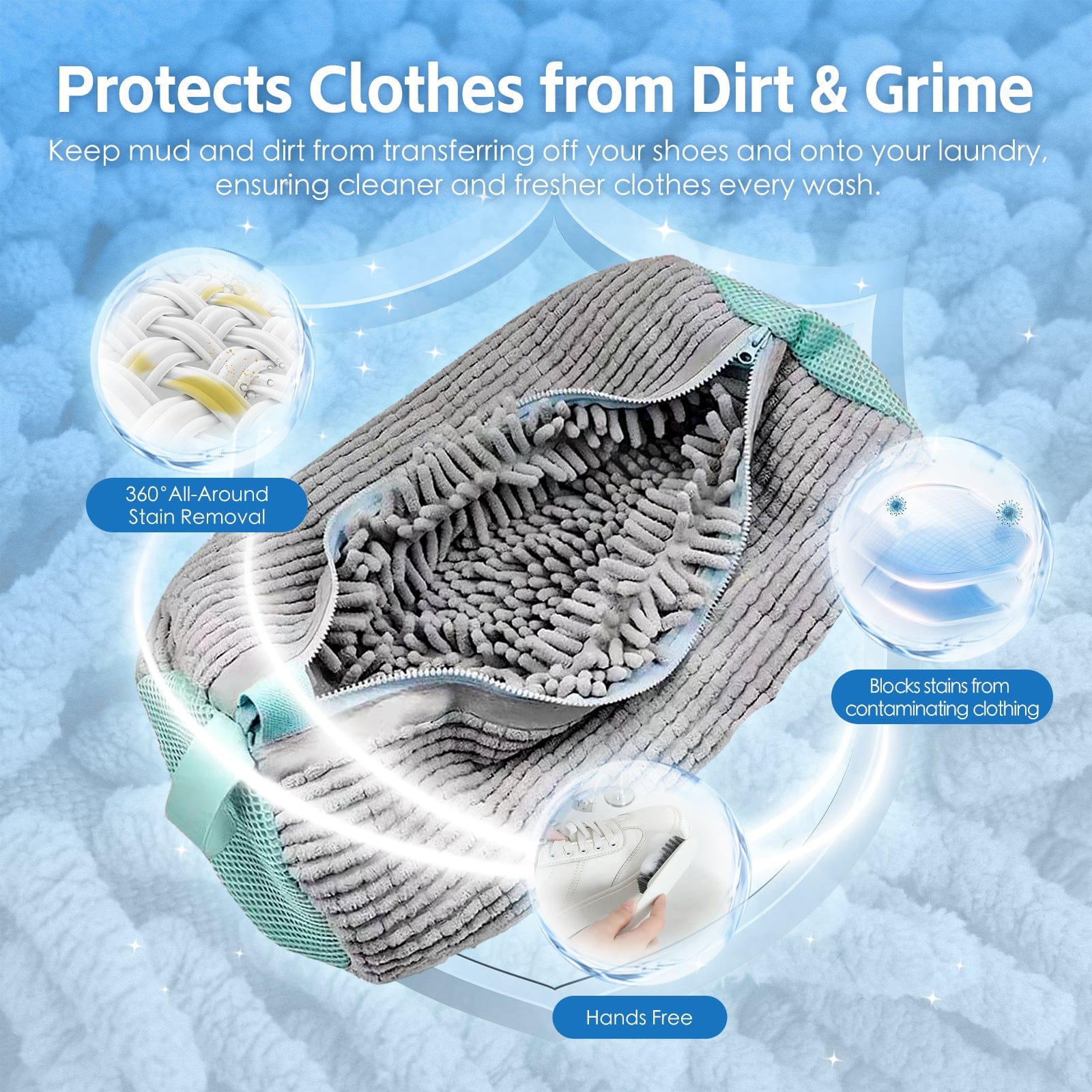 Living Today laundry bag 2Pcs Portable Shoe Washing Bag