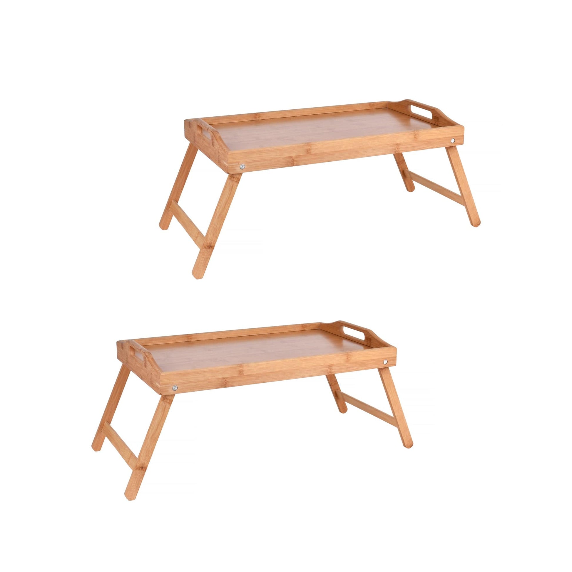 Living Today Homewares 2PC Foldable Bamboo Bed Tray / Breakfast Serving Table