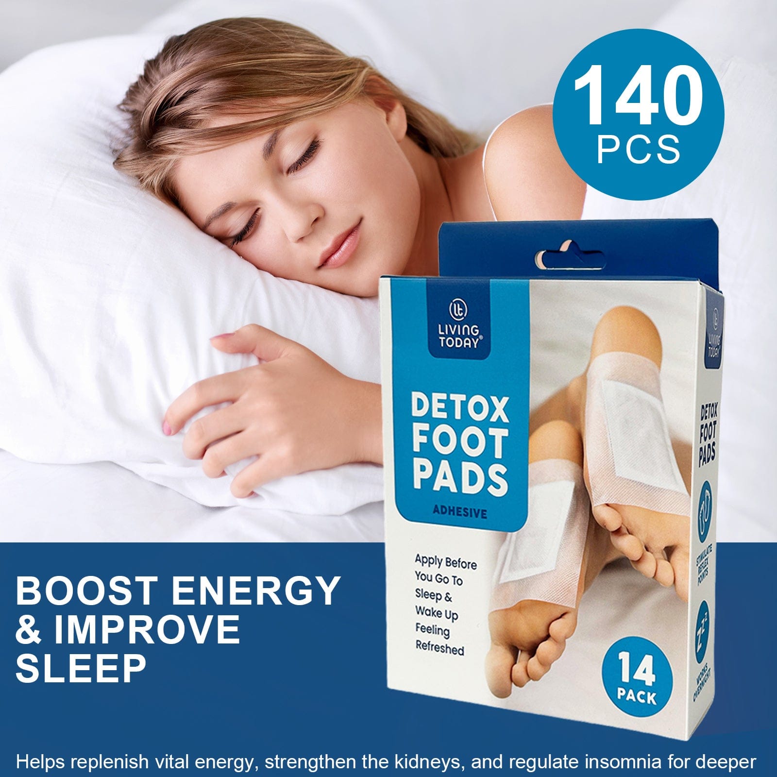 Living Today Homewares 140 Pcs Detox Foot Pads - The Cleansing Detox Foot Pads