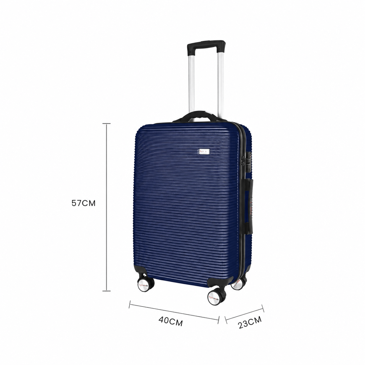 Flightmode 24" Digital Weighing Scale and USB Charging Port Lightweight Luggage Suitcase Silver Blue