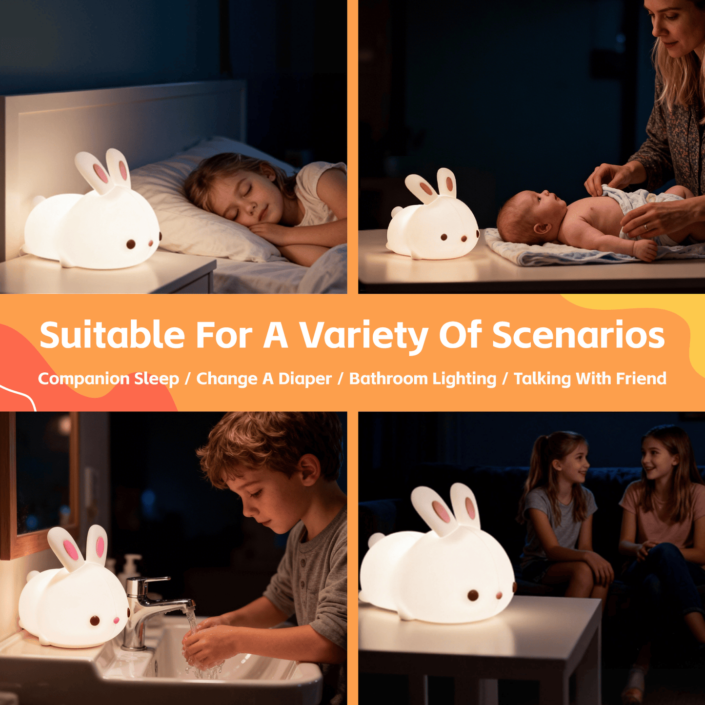 Brillar Squishy Cute Bunny Night Light