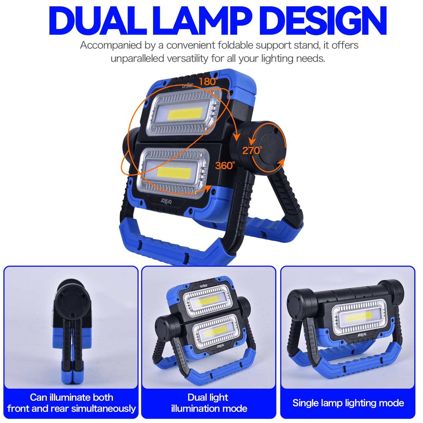 Brillar spotlight torch Brillar 600 Lumen Versatile 360¬∞ Rotating COB LED Work Lamp