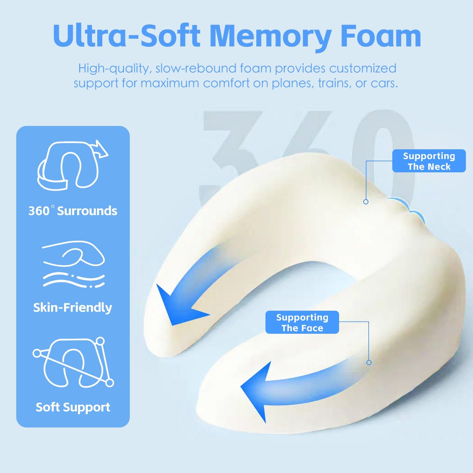 Flightmode Bags and Luggage Compact Luxury Memory Foam Travel Pillow