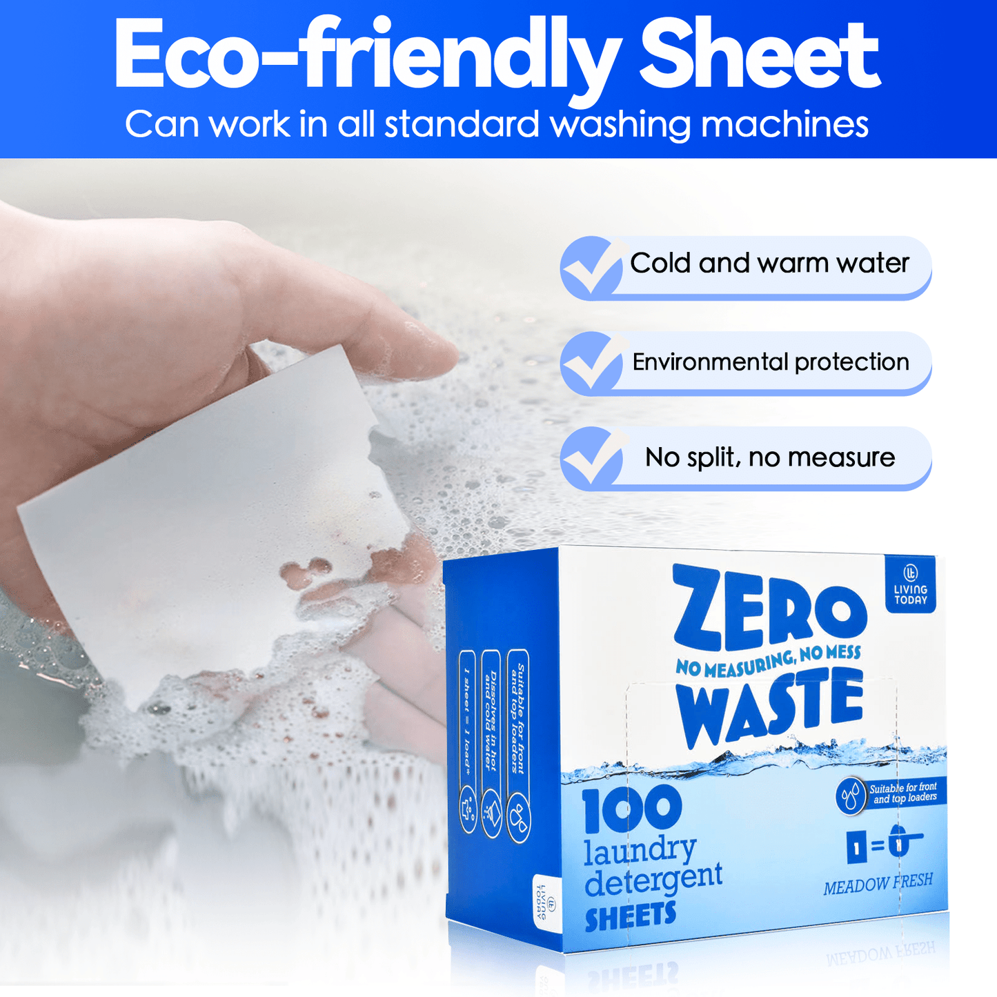 Living Today Kitchen 500 Sheets Eco-friendly Ultra Concentrated Laundry Detergent