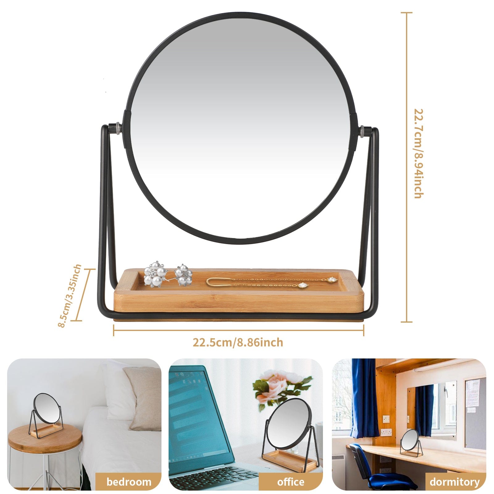 Clevinger Mirrors Clevinger Milan Bamboo Makeup, Vanity, and Beauty Mirror