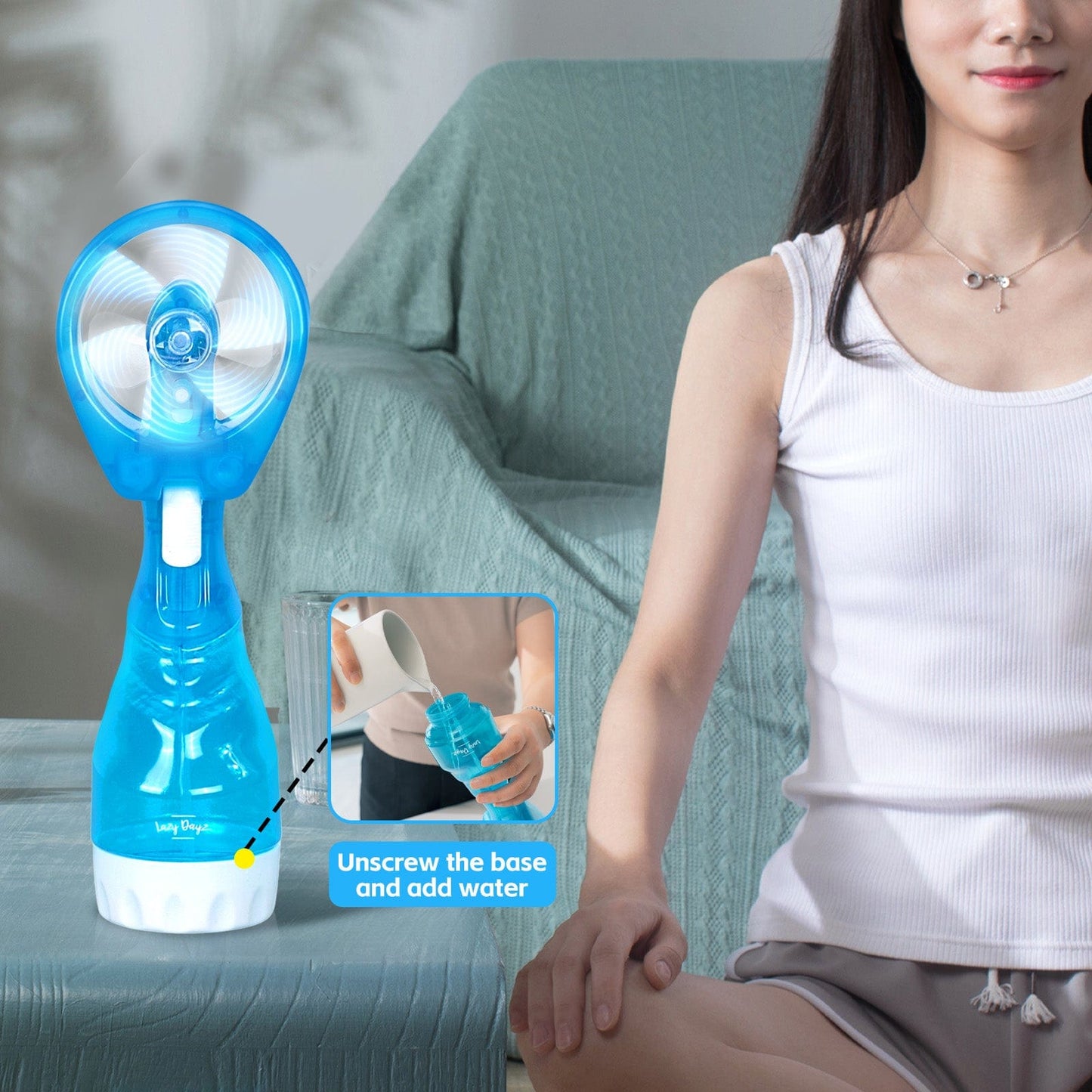 Lazy Dayz Hydration Lazy Dayz Water Spray Fan - Blue