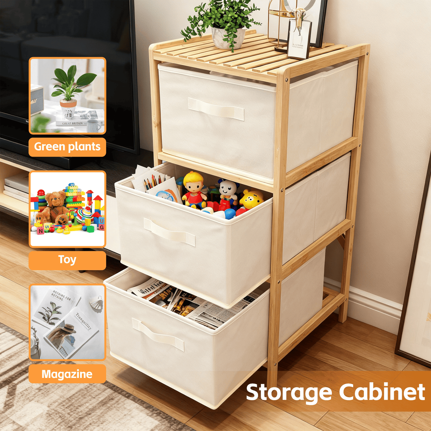 Clevinger 3 Drawer Bammboo Storage Chest