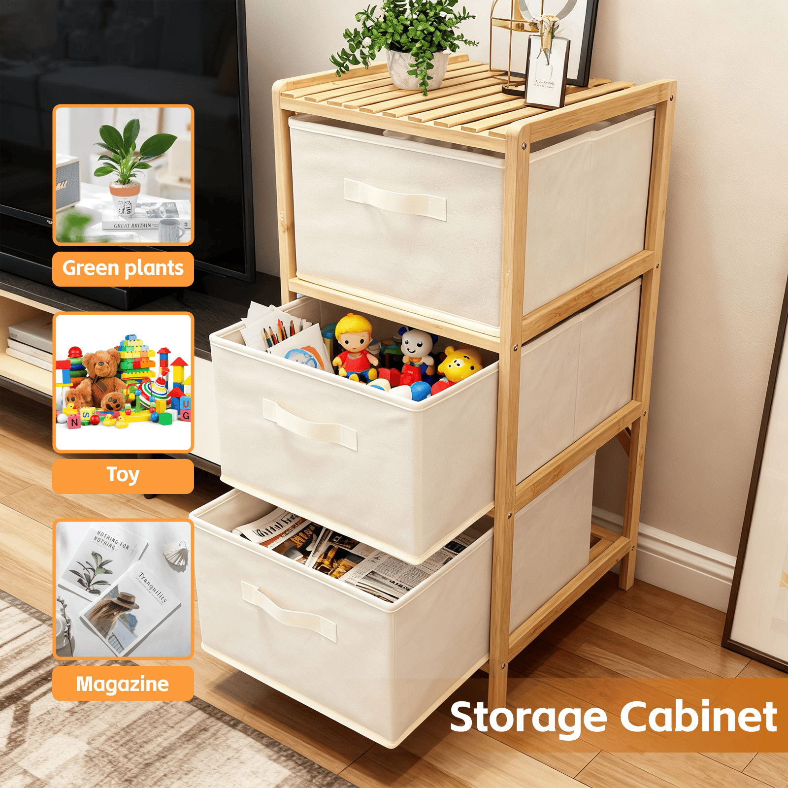 Clevinger 3 Drawer Bammboo Storage Chest