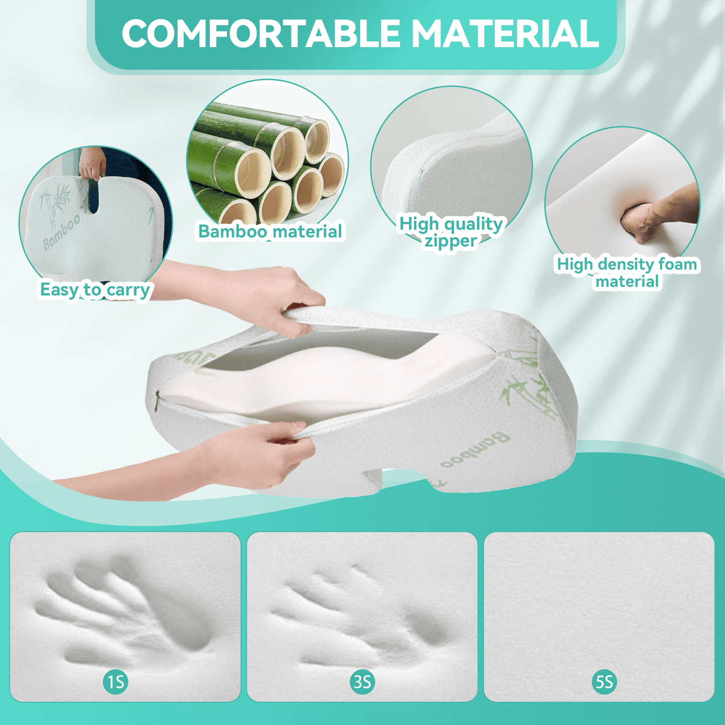 Living Today Homewares Memory Foam Lumbar Back Support Cushion Seat Set