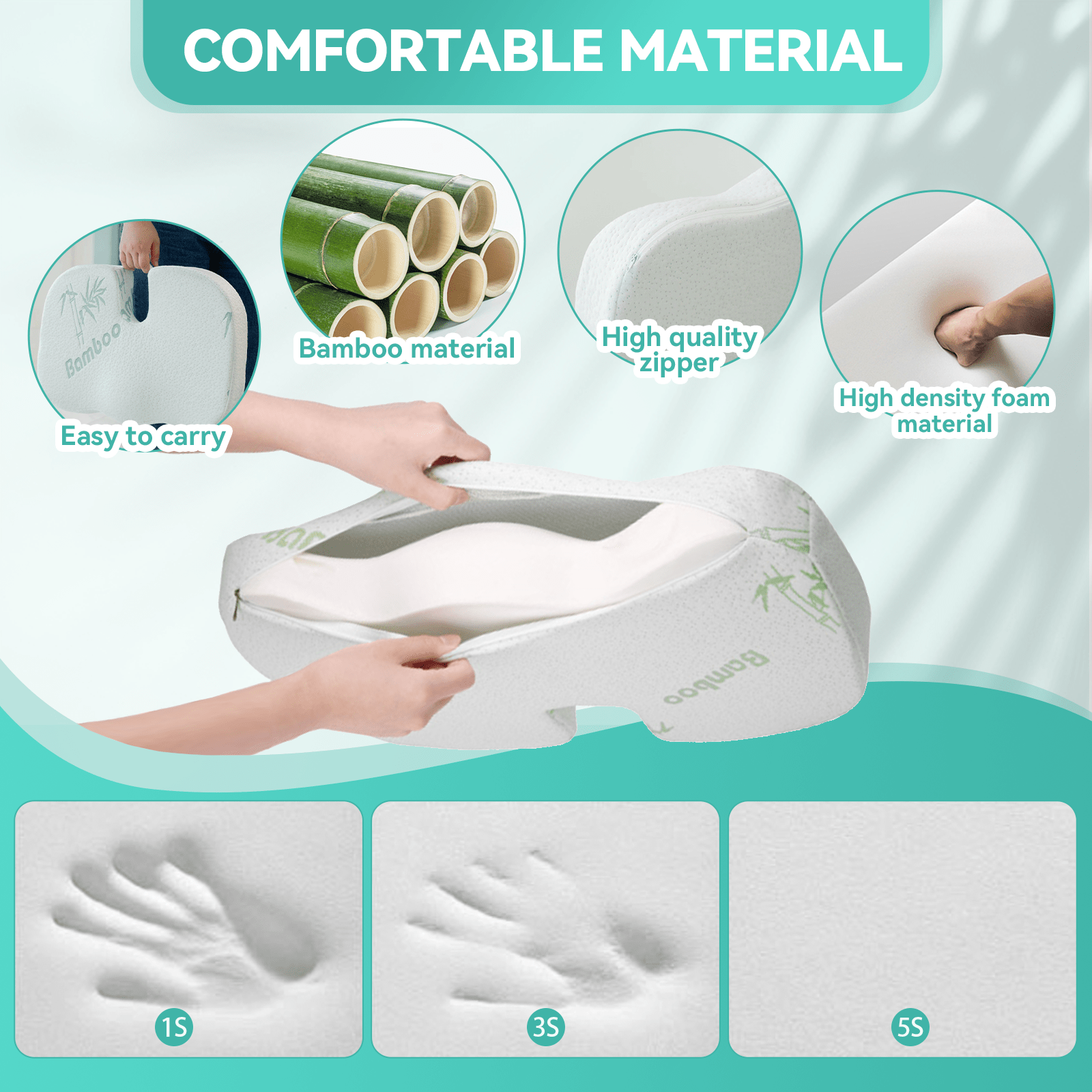 Living Today Homewares Memory Foam Lumbar Back Support Cushion Seat Set