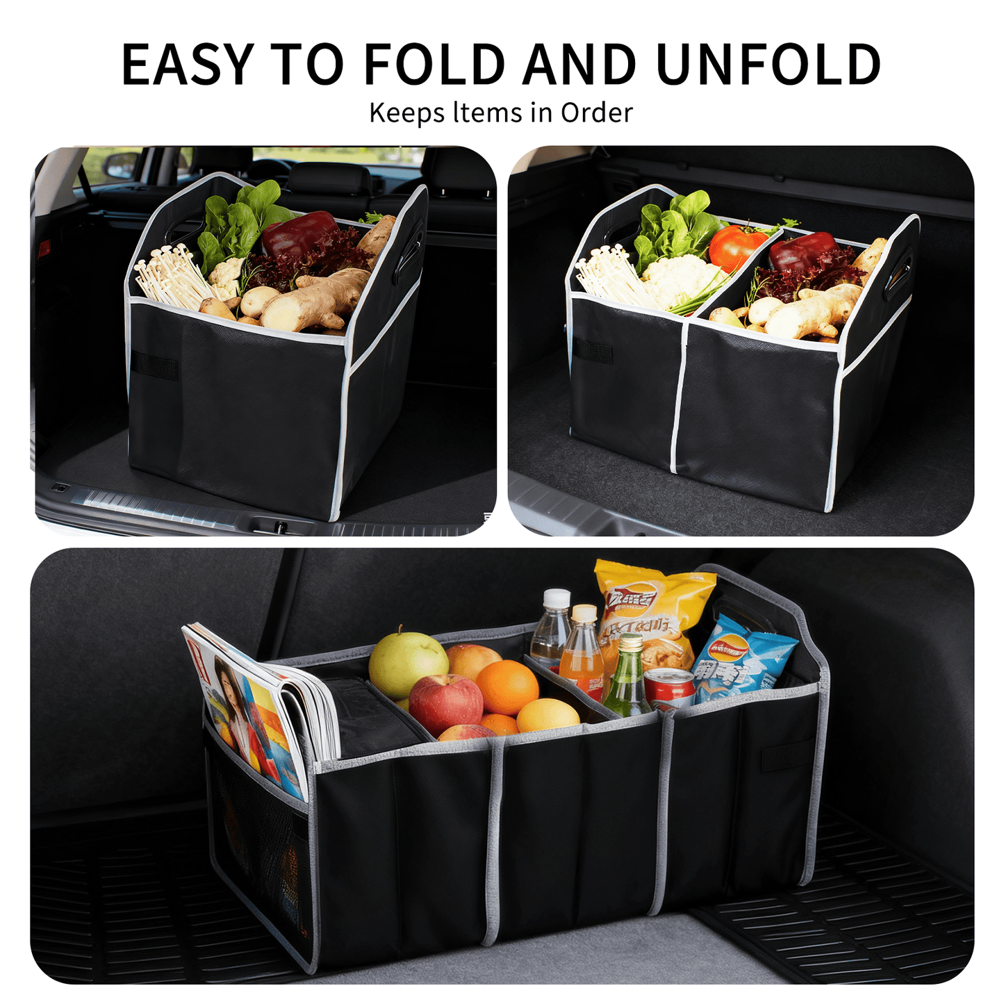 Living Today Gifts and Novelties Collapsible Car Trunk Organiser with Cooler Bag