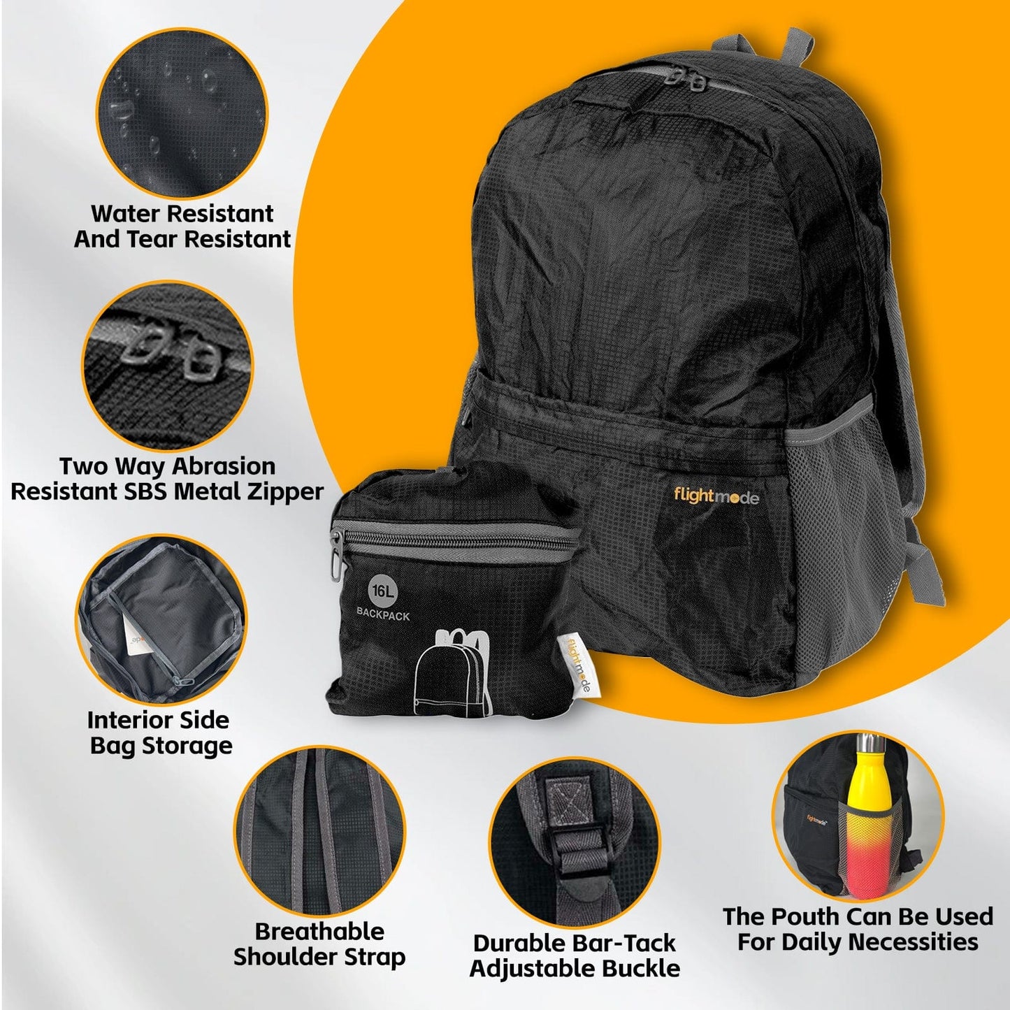 Flightmode 16L Travel Foldable Lightweight Backpack/Daypack