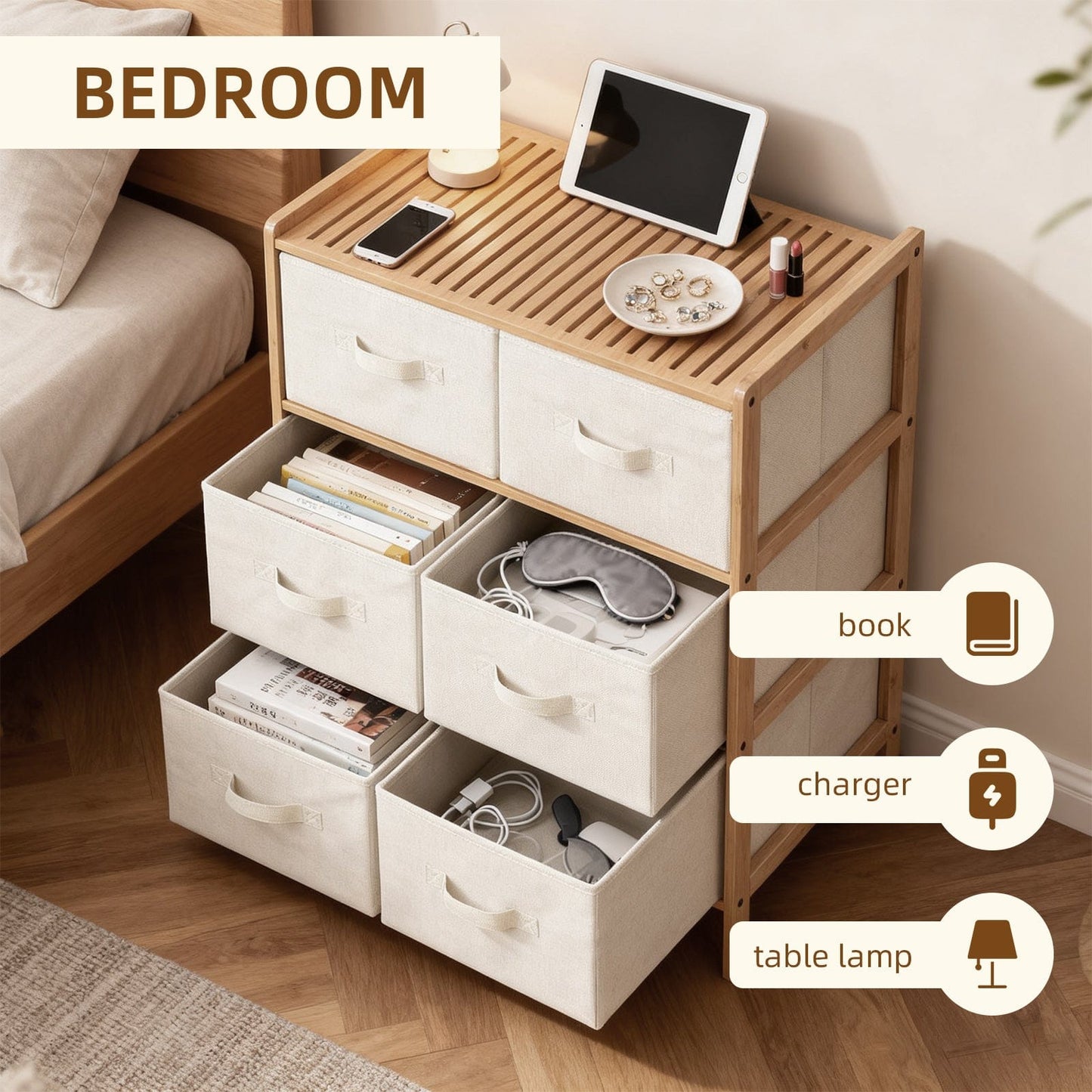 Clevinger 6 Drawer Bamboo Storage Chest