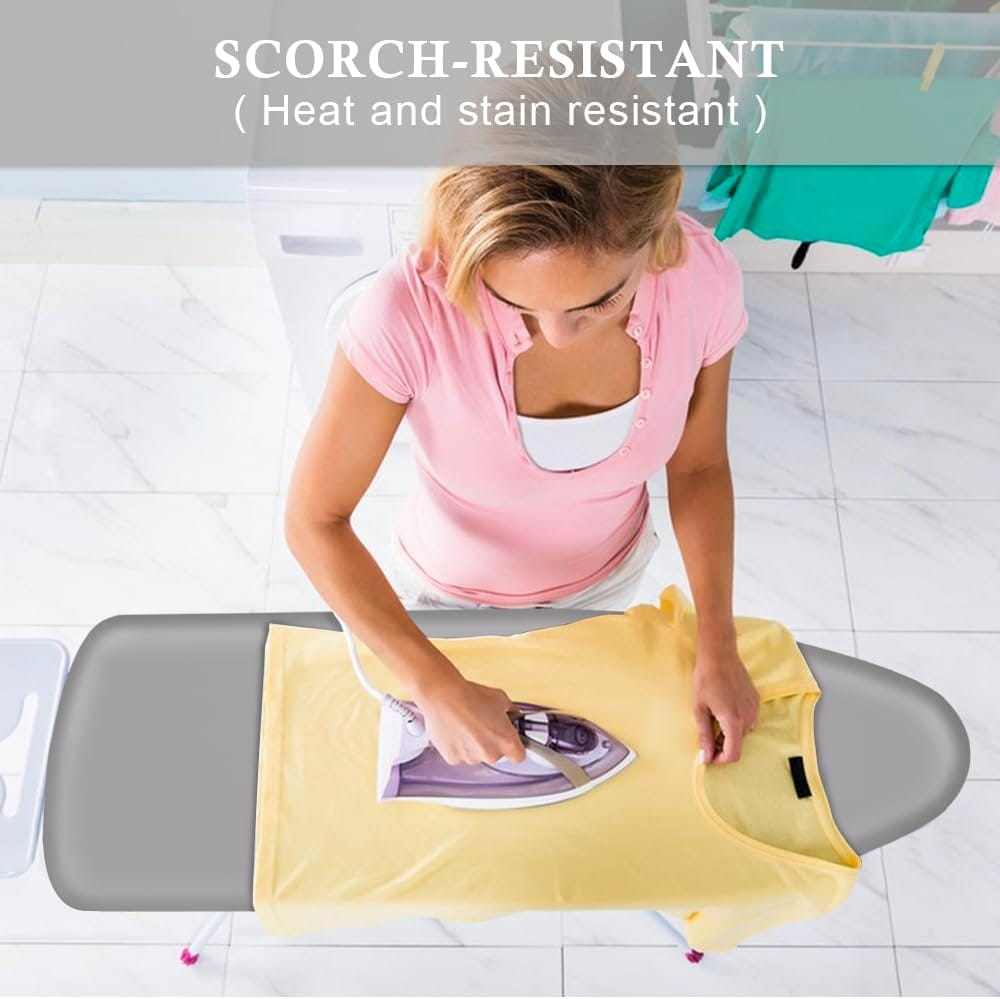 Clevinger Ironing Boards Clevinger Ultra Thick Heat Retaining Felt Ironing Iron Board Cover Easy Fitted - Cover only-Metallic Gray