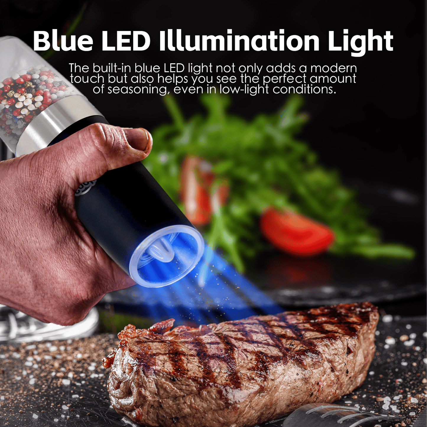 COOK EASY salt grinder 2 Pcs Gravity Sensor Electric Salt and Pepper Spice Grinder