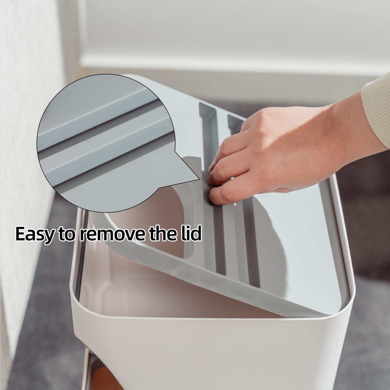 Living Today kitchenware 18L Stackable Plastic Kitchen Trash Bin Household Classification Storage Box