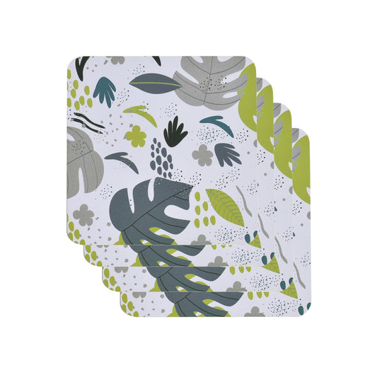 Clevinger dining coster Clevinger Set of 4 MDF Coasters Monstera