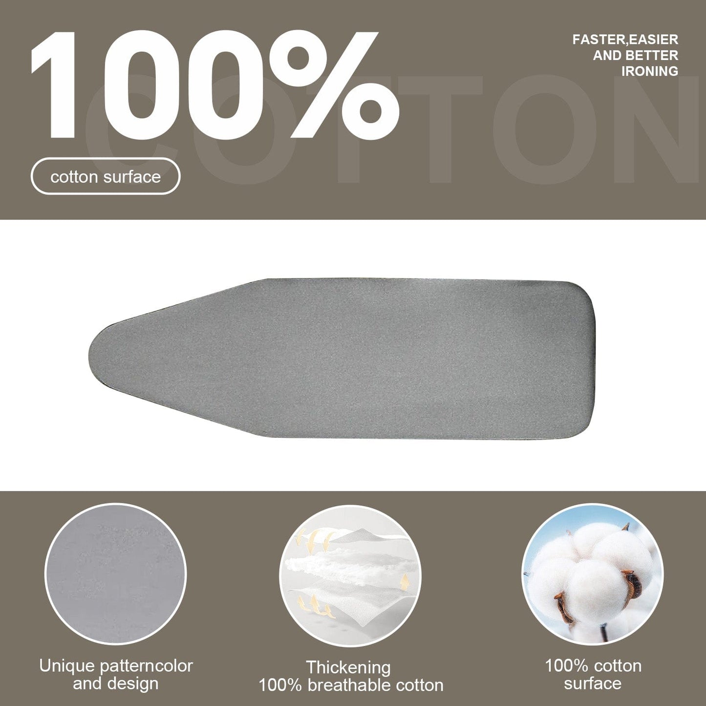 Clevinger Ironing Boards Ironing Board Cover Heat Resistant - Metallic Pink