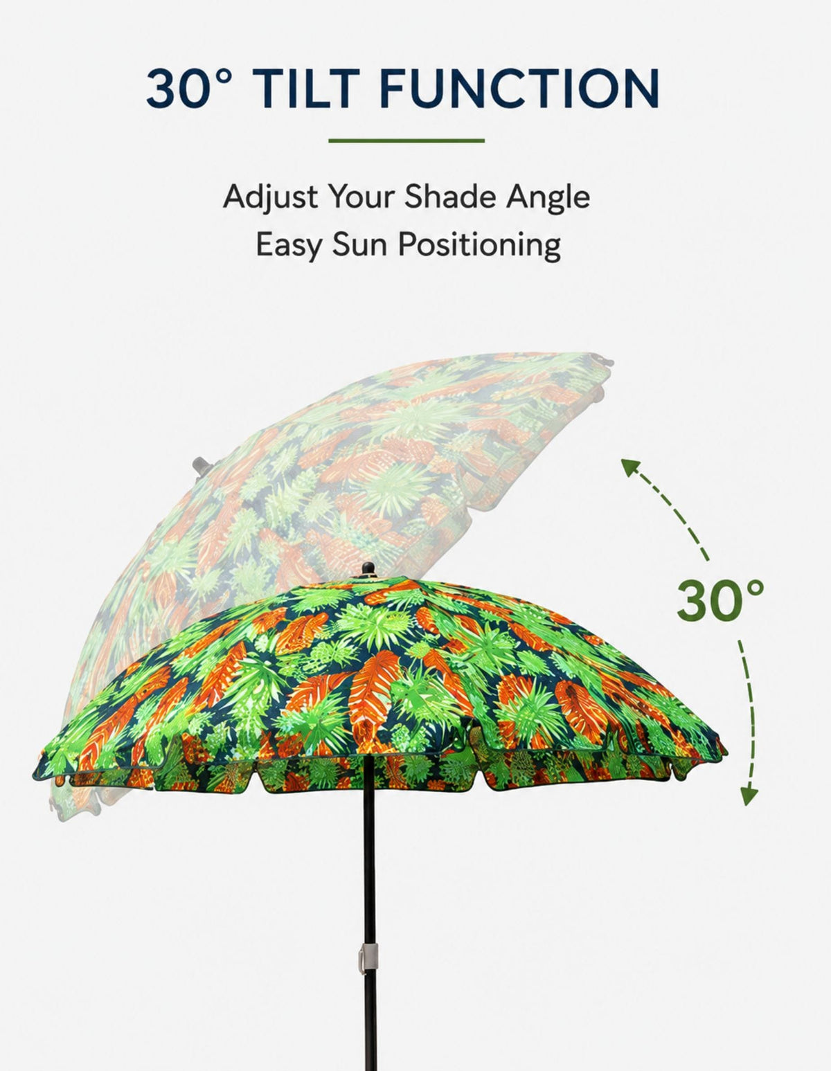 Lazy Dayz Beach Accessories Lazy Dayz 1.8m Tiltable Beach Umbrella with Carry Bag - Mossman