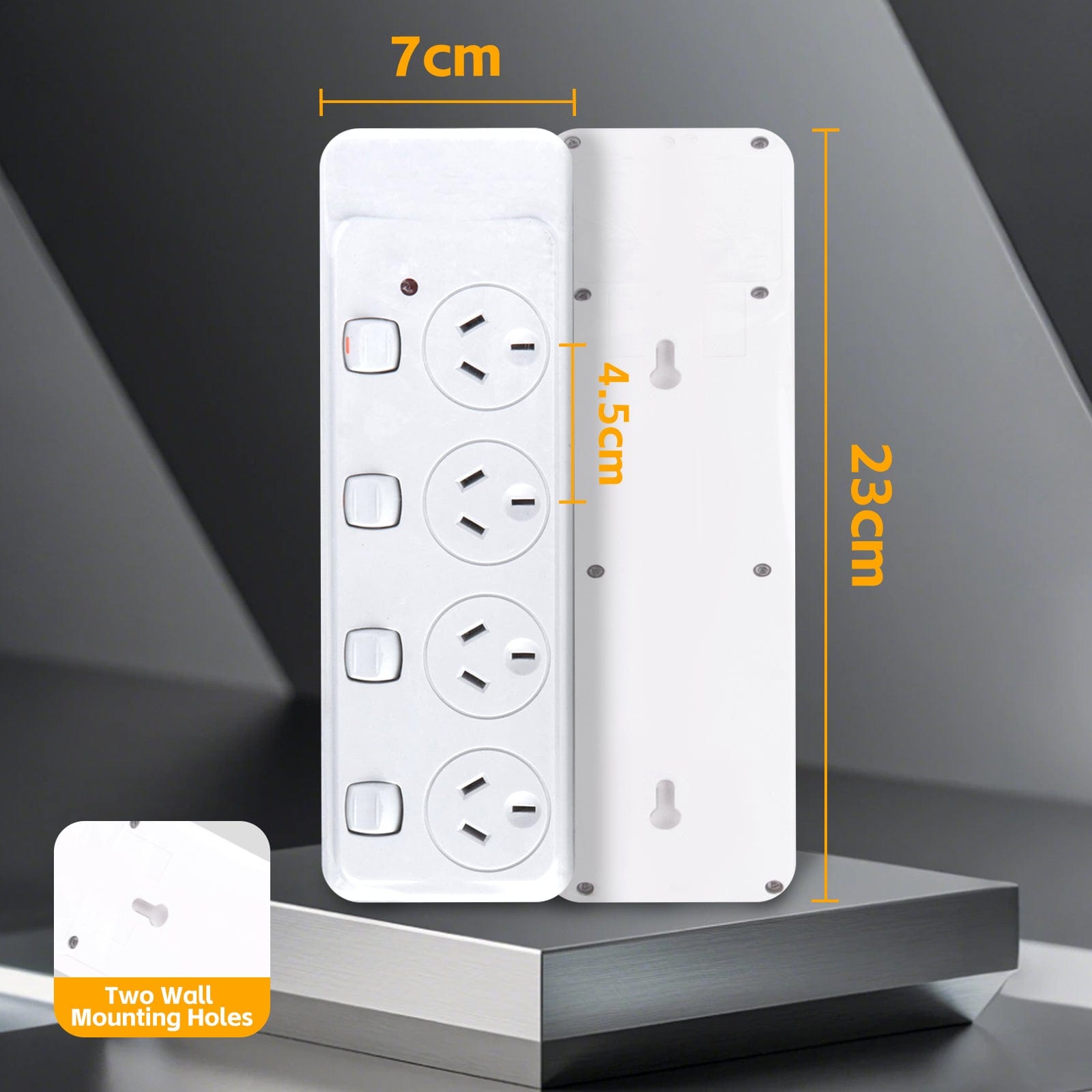 plugd Extension Cords 4 Outlet Power Board With 【Surge Protectionã€?with Individual Switches 1M Lead Cable