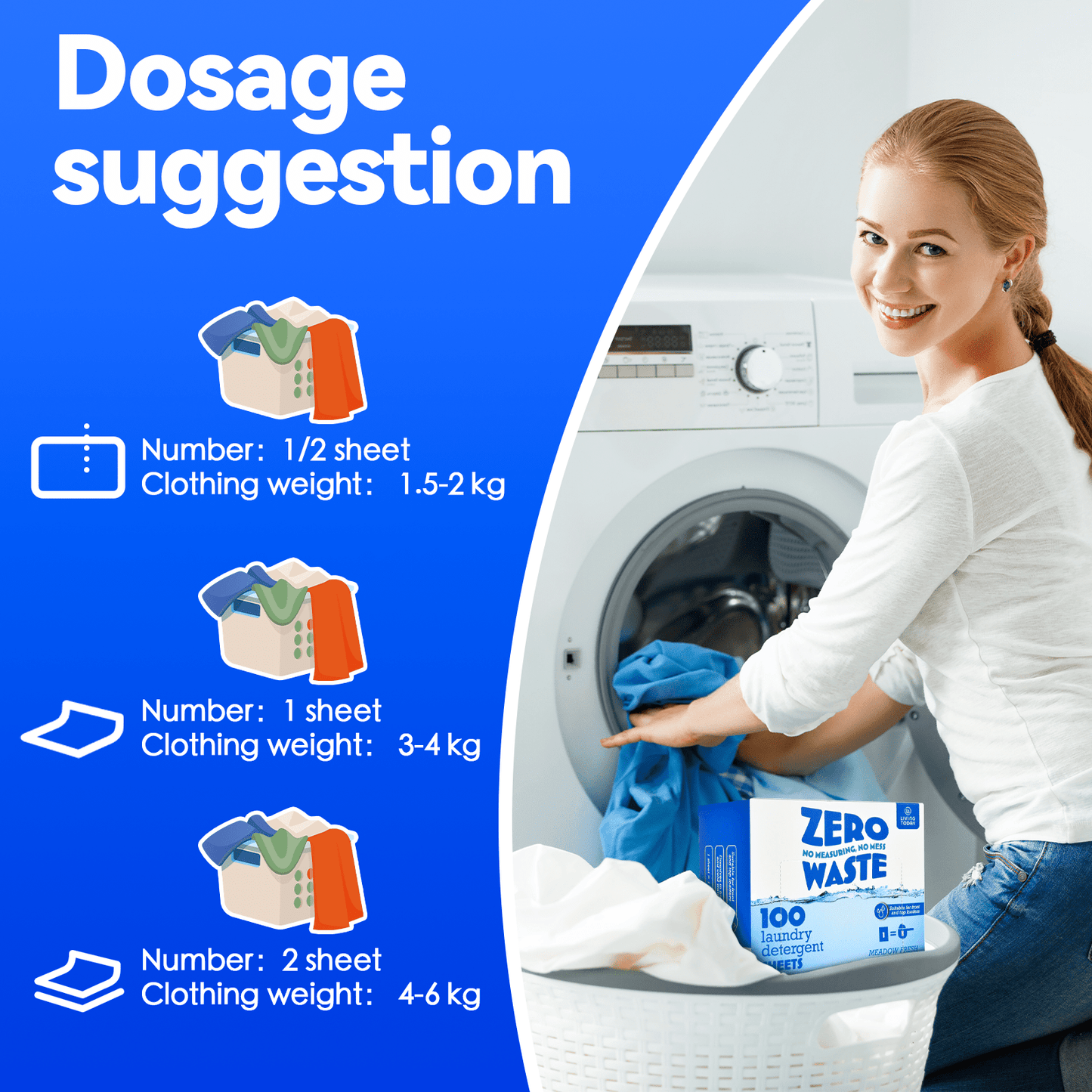 Living Today laundry 200 Pcs Eco-friendly Ultra Concentrated Laundry Detergent