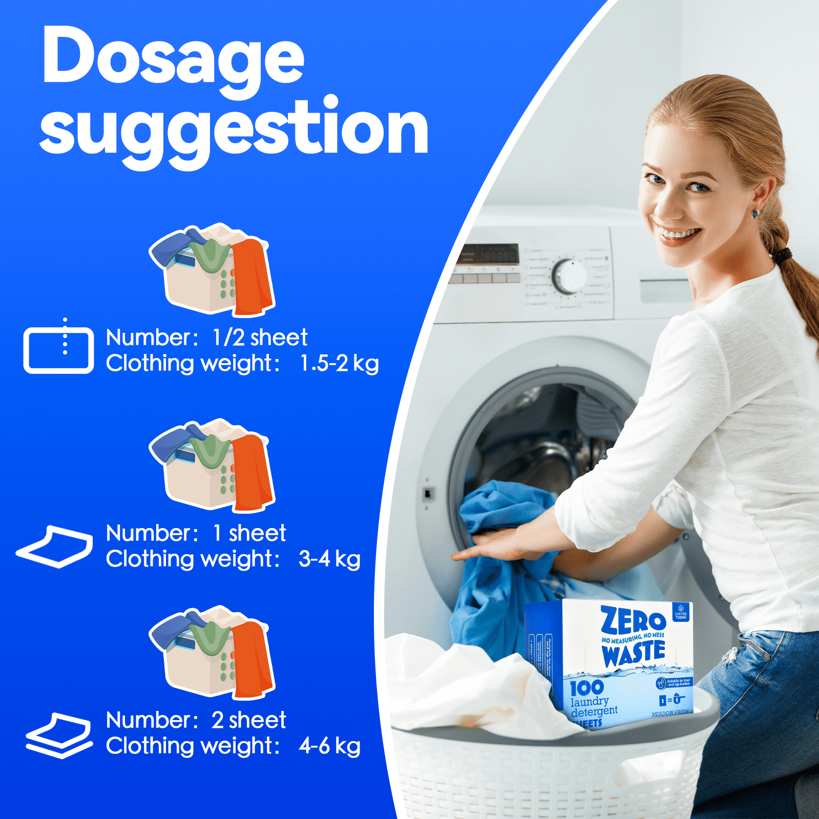 Living Today laundry 200 Pcs Eco-friendly Ultra Concentrated Laundry Detergent