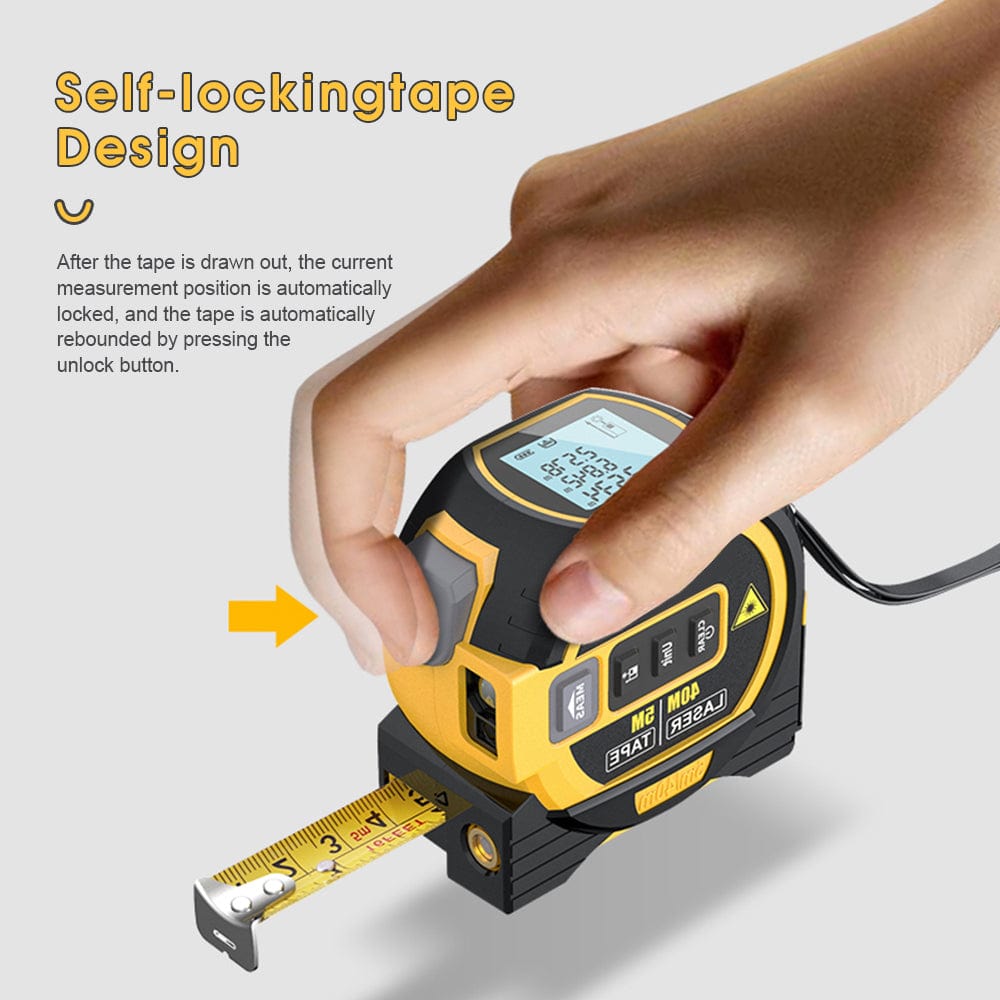 Living Today laser tape measure 40m Laser Measure, Cross-line Laser Level, 5m Tape Measure Yellow