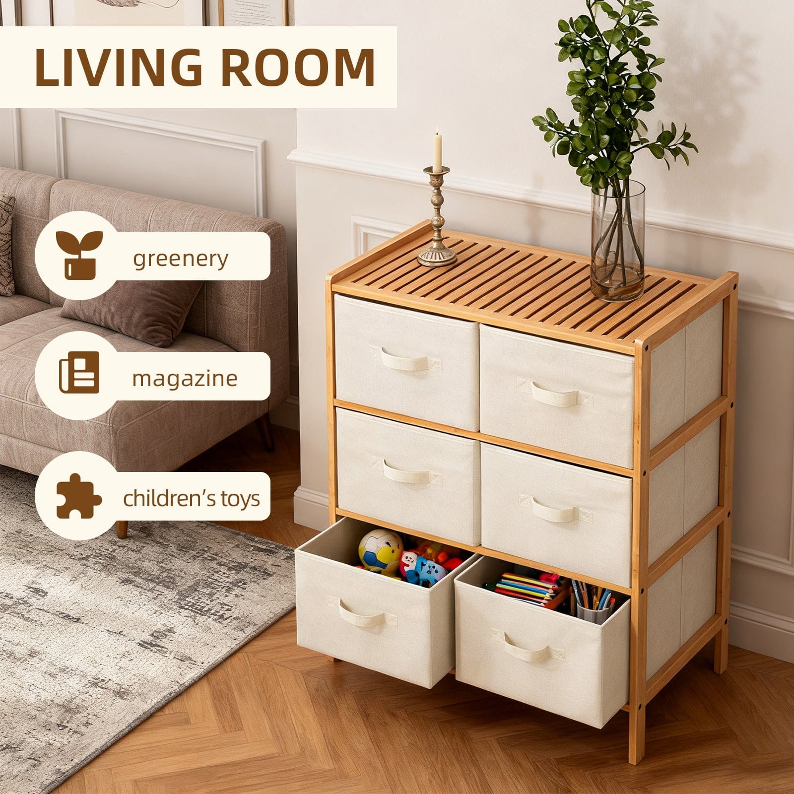 Clevinger 6 Drawer Bamboo Storage Chest