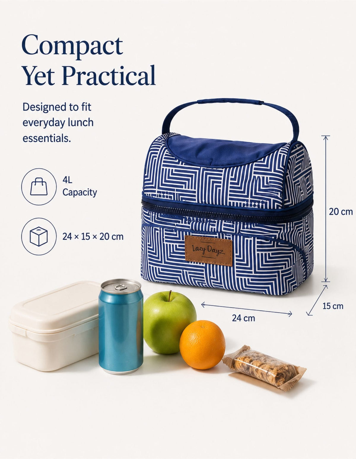 Lazy Dayz Picnic Lazy Dayz Insulated Deluxe Lunch Cooler - Makena