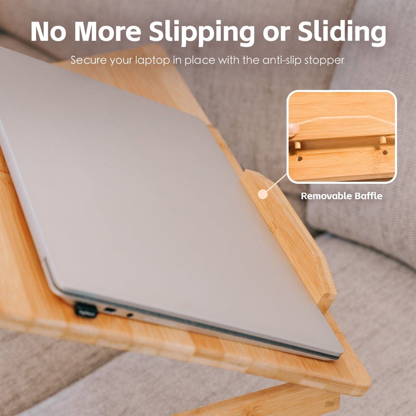 Living Today Homewares Foldable and Adjustable Bamboo Laptop Table, Bed Tray