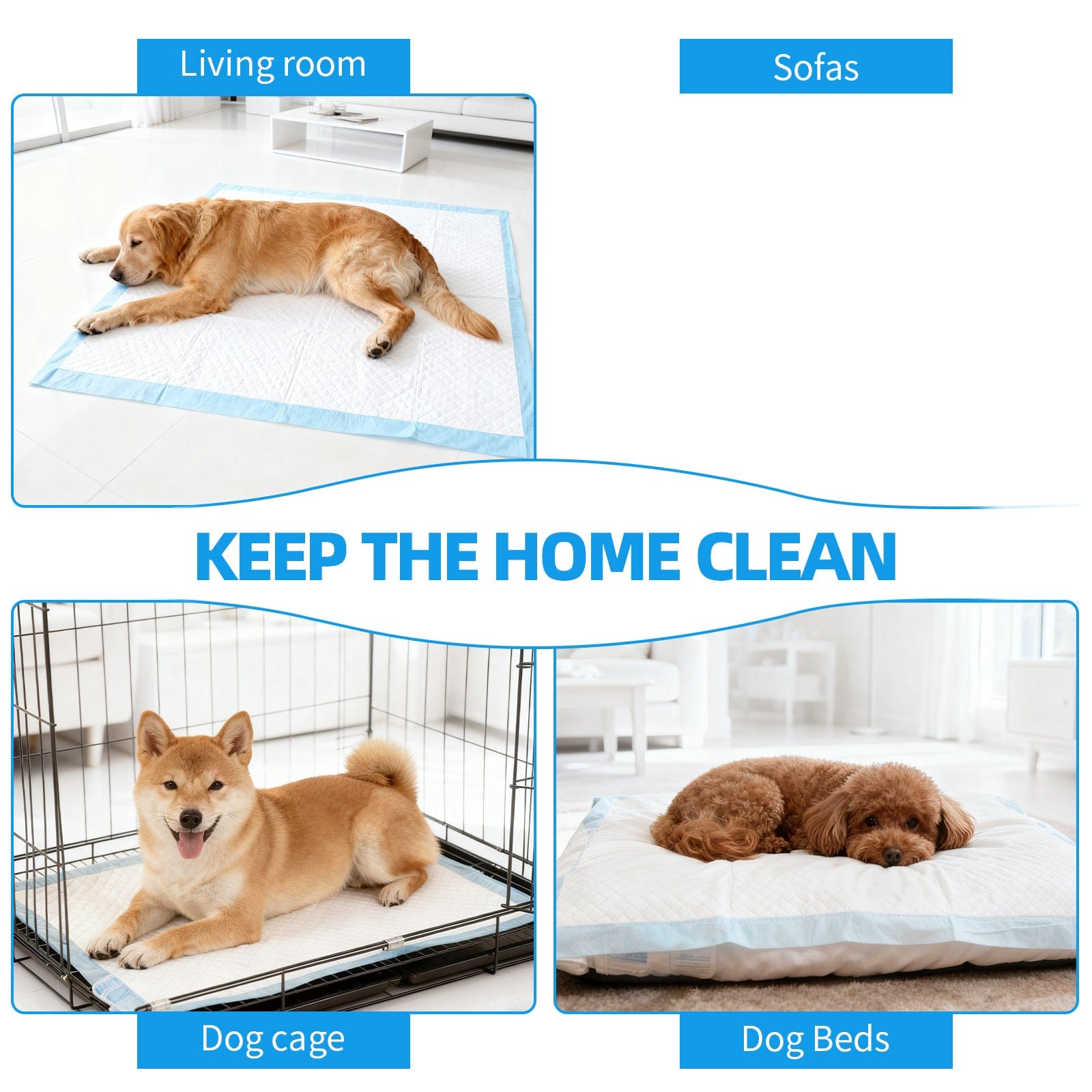 Living Today Pets 200 Pcs Dog Absorbent Training Pad 60 x 60 cm