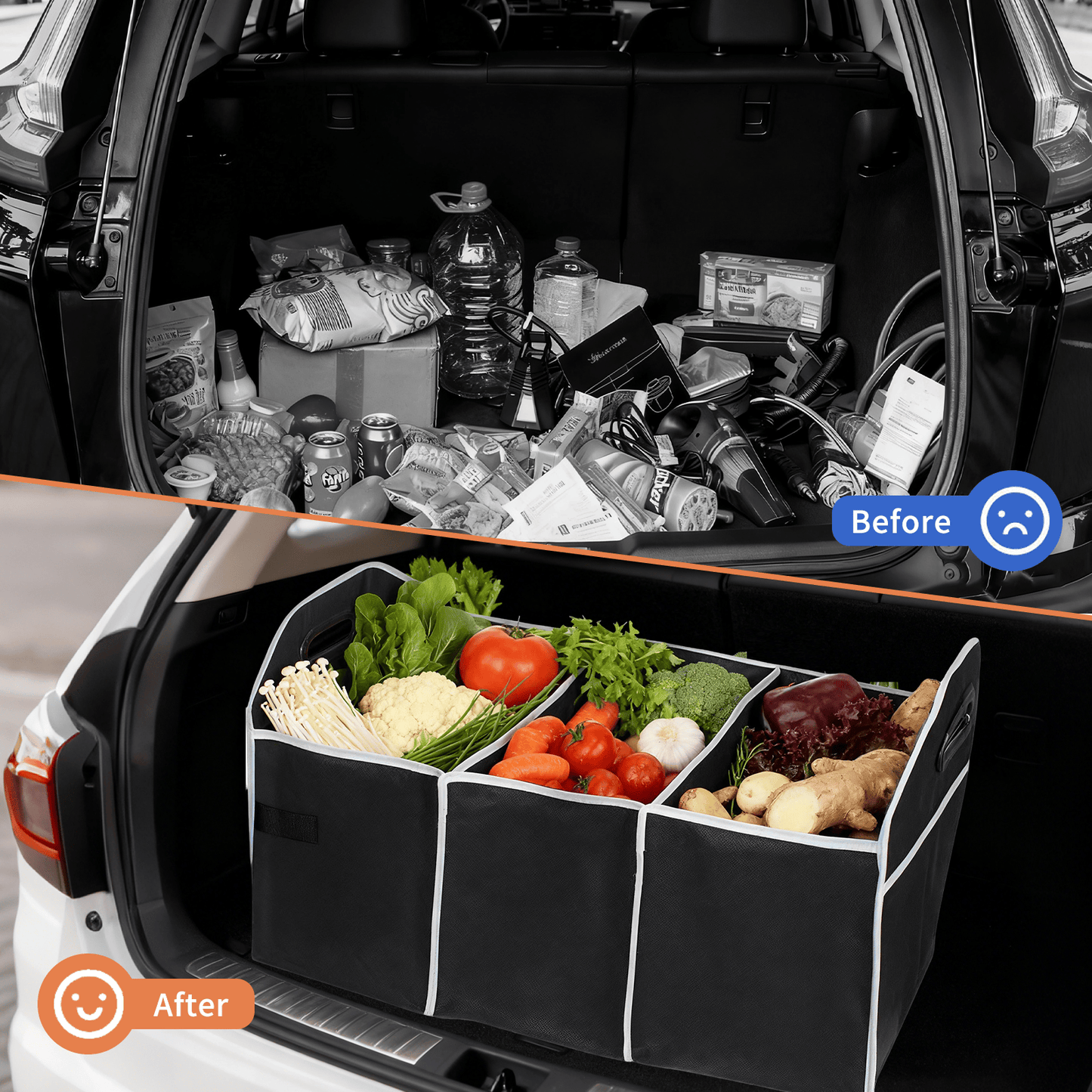 Living Today Gifts and Novelties Collapsible Car Trunk Organiser with Cooler Bag
