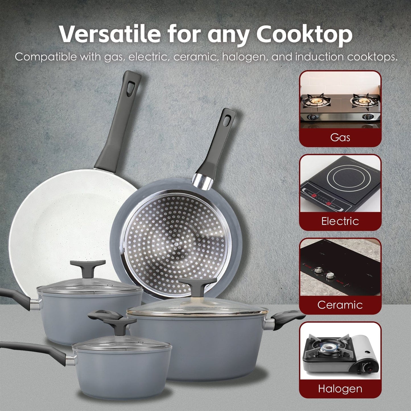 Clevinger 8 Pcs Clevinger Non-Stick Cookware Set