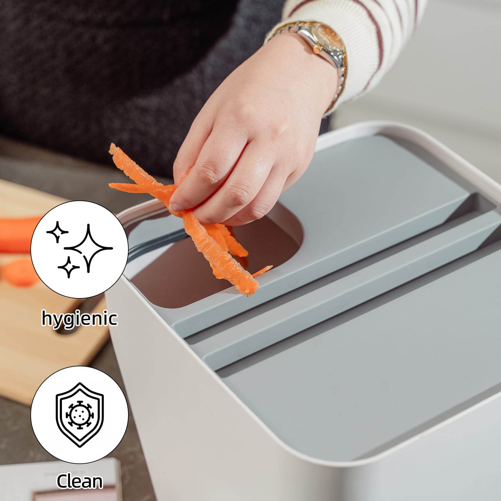 Living Today kitchenware 18L Stackable Plastic Kitchen Trash Bin Household Classification Storage Box