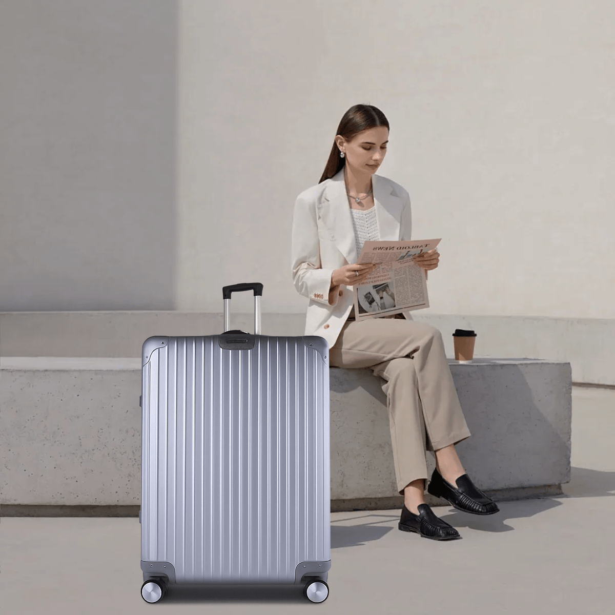 Flightmode Luggage & Bags Flightmode Travel Suitcase Large-Silver