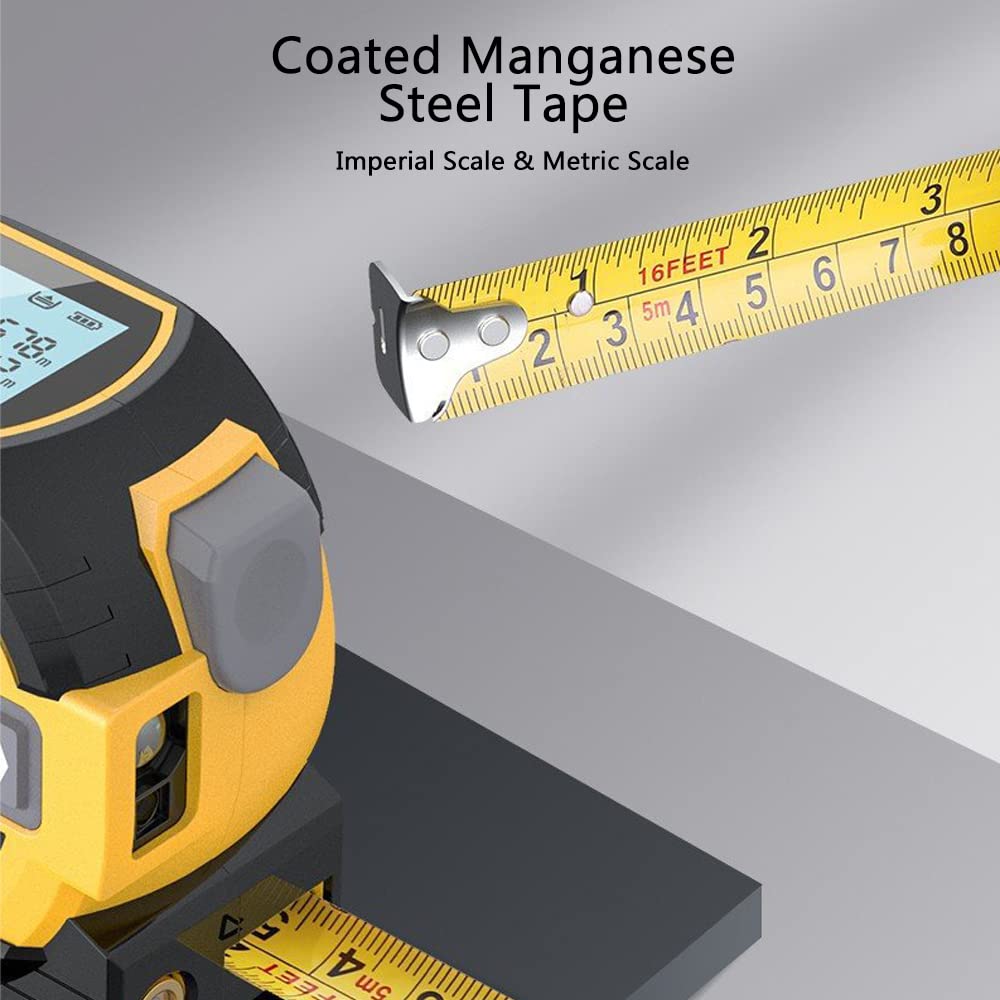 Living Today laser tape measure 40m Laser Measure, Cross-line Laser Level, 5m Tape Measure Yellow