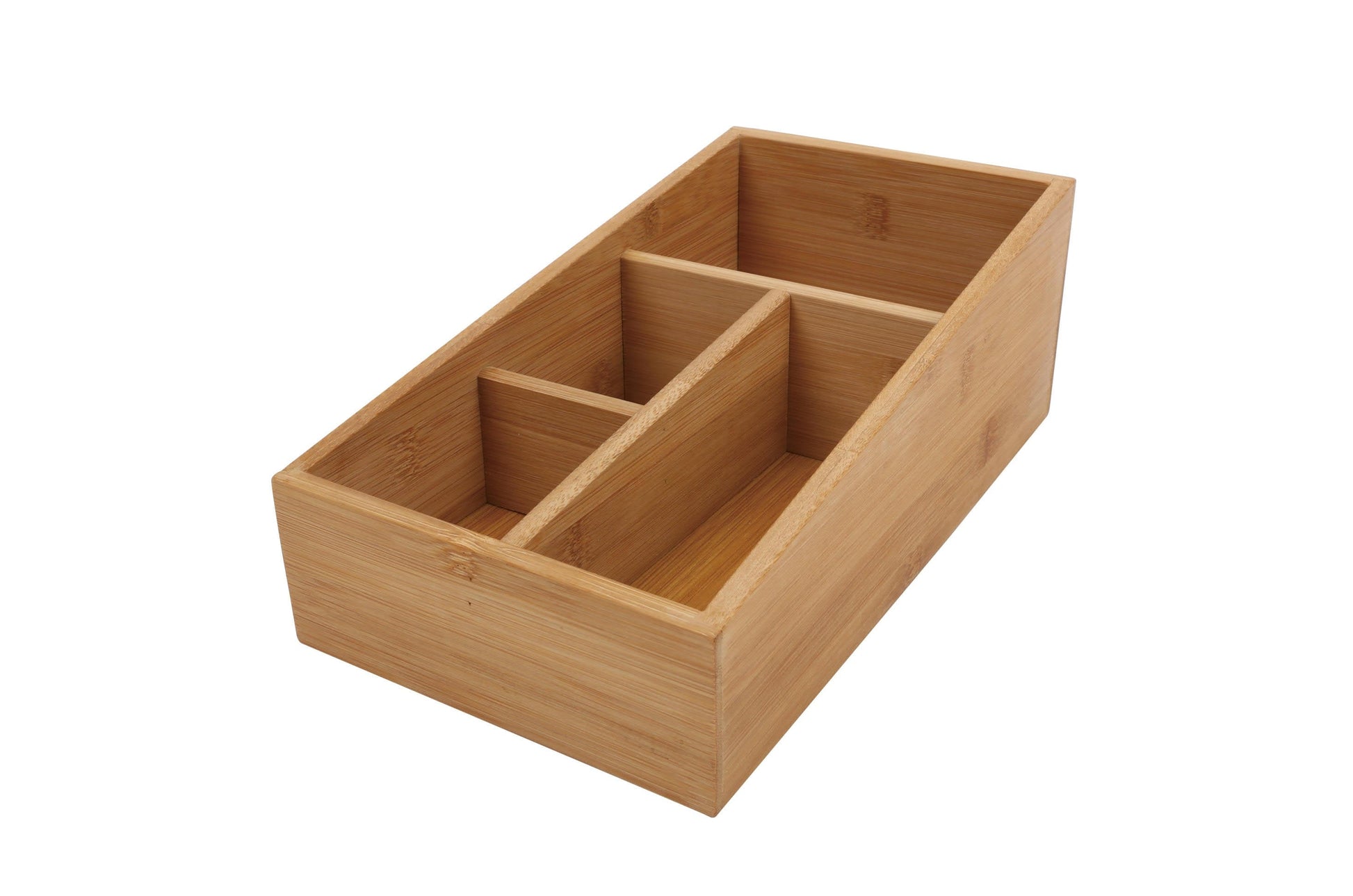 LIVINGTODAY Storage Hooks & Racks Bamboo Storage Box with 4 Slots