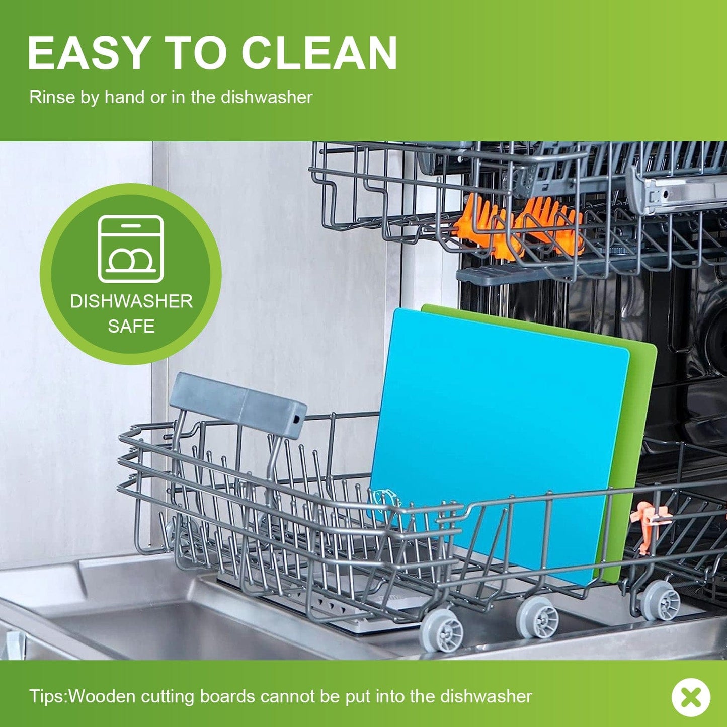 Living Today chopping board Bamboo Chopping Board with set of 5 Color-Coded Flexible Cutting Mats