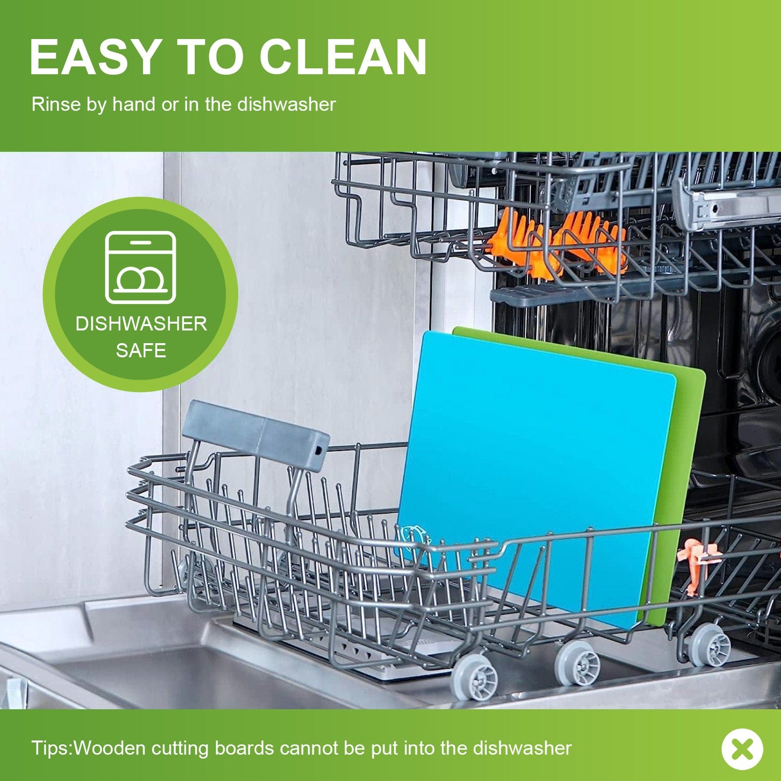 Living Today chopping board Bamboo Chopping Board with set of 5 Color-Coded Flexible Cutting Mats