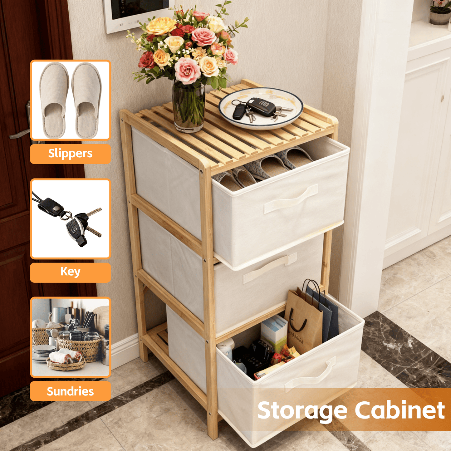 Clevinger 3 Drawer Bammboo Storage Chest