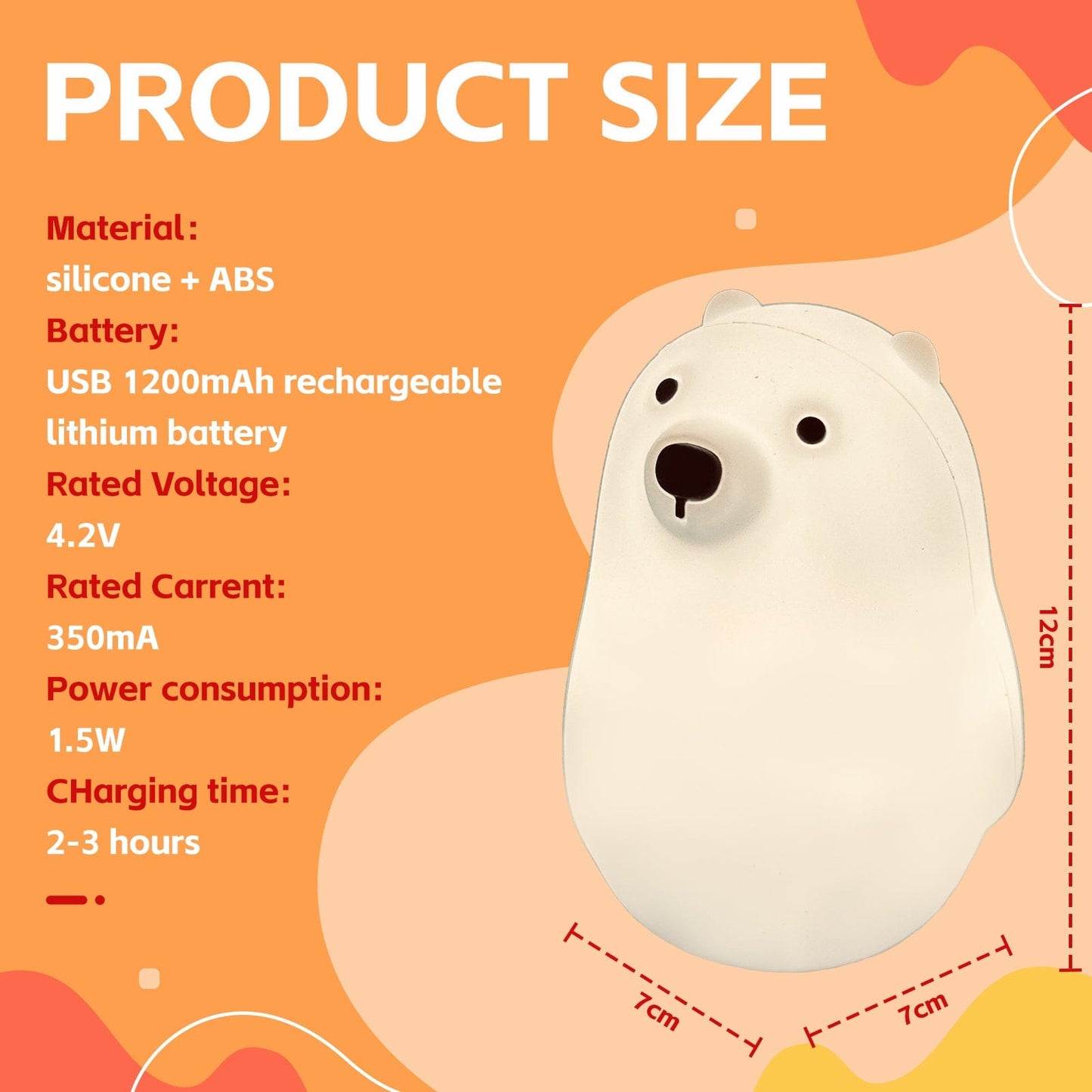 Brillar Squishy Polar Bear Night Light